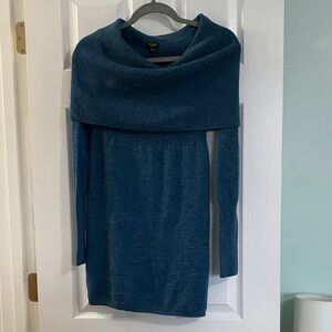 Talula Blue Off-Shoulder Wool blend Sweater Dress